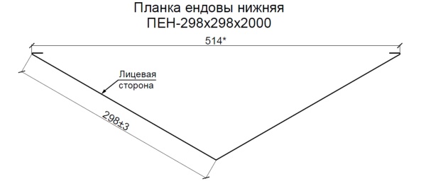 Планка ендовы нижняя МП  VALORI 298х298х2000